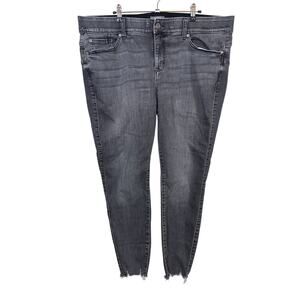 Torrid Bombshell Skinny Jeans Womens 22R Gray High Rise Raw Hem Super Soft